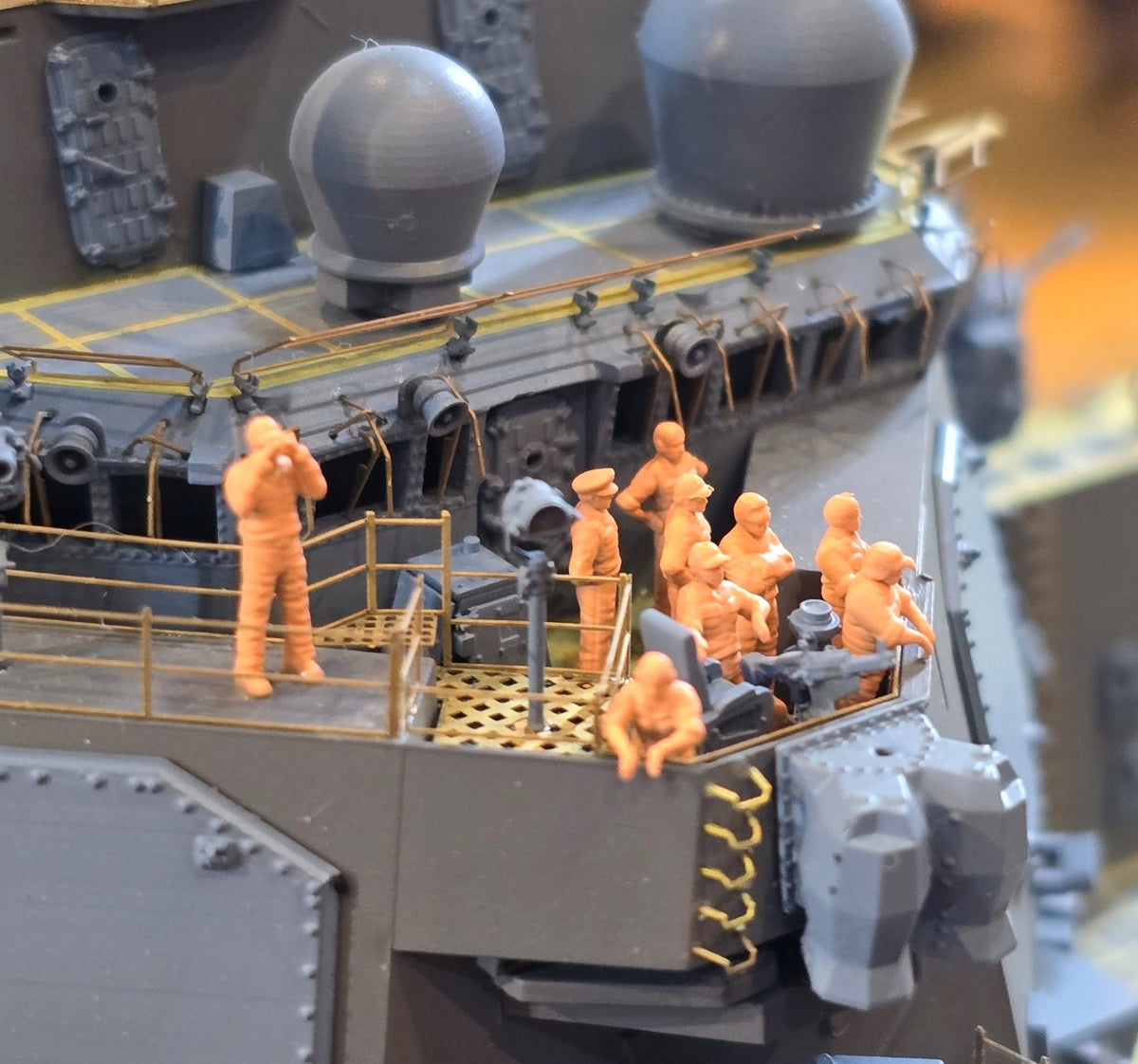 Photo of HS Model US Navy Figures Type 1 Around the Bridge 1:200 resin crew figures set HSM-U200080S