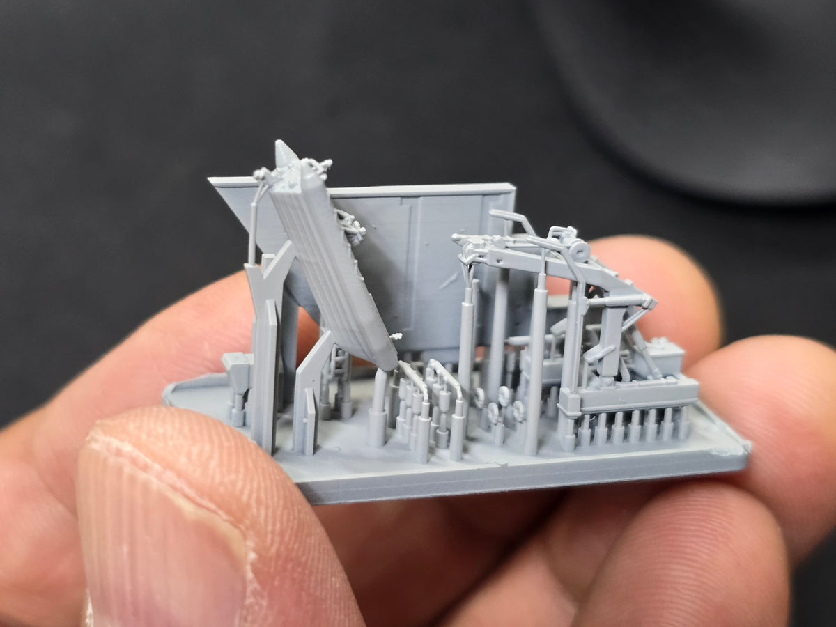 Photo of Portside RHIB and Crane B photo-etched detail set for Ticonderoga Class Cruiser 1:350 by HS Model