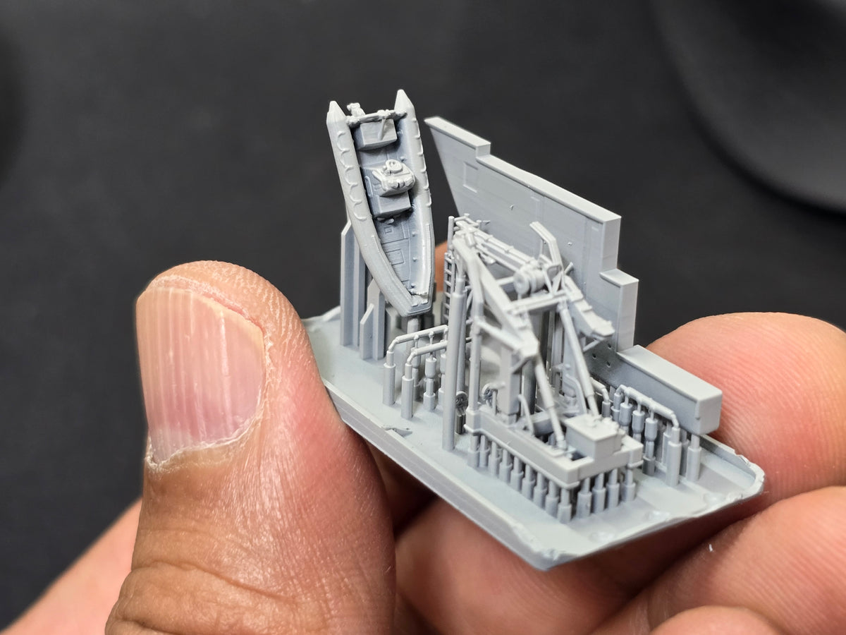 Photo of Portside RHIB and Crane B photo-etched detail set for Ticonderoga Class Cruiser 1:350 by HS Model