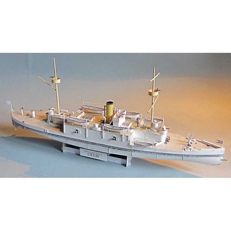 Photo of the Orel 202 card model kit of the Danish armour-plated ship Odin in 1:200 scale