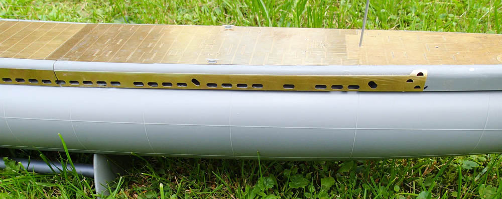 Photo of photo-etched brass hull holes set for USS GATO submarine 1:72 Revell 05047 by RCSubs