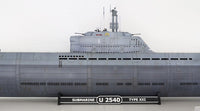 Photo of German U-Boat Type XXI U-2540 submarine model kit in 1/72 scale with 3D printed details and photo-etched parts
