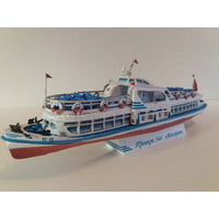 Photo of Orel 266 Moskvich motor ship 1:100 scale card model kit, Soviet passenger river vessel paper model