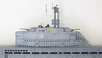 Photo of German U-Boat Type XXI U-2540 submarine model kit in 1/72 scale with 3D printed details and photo-etched parts