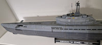 Photo of German U-Boat Type XXI U-2540 submarine model kit in 1/72 scale with 3D printed details and photo-etched parts