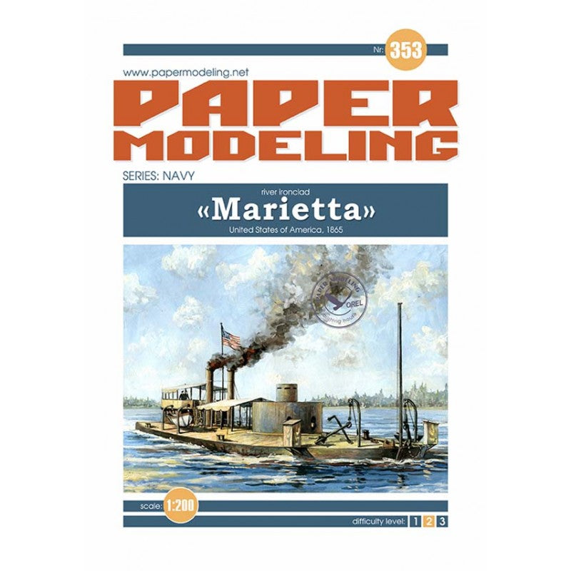 Photo of USS Marietta river monitor card model kit 1:200 by Orel Publishing