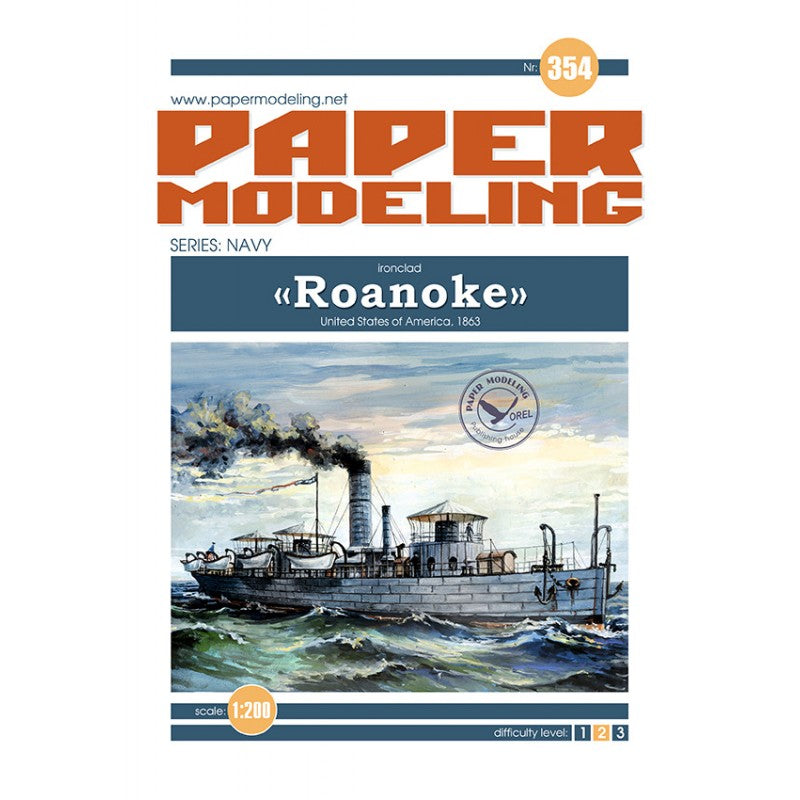 Photo of USS Roanoke 1:200 scale card model kit by Orel Publishing