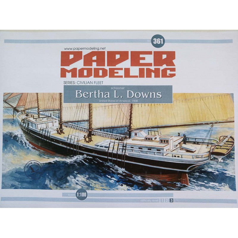Photo of Bertha L. Downs schooner card model kit 1:100 by Orel Publishing