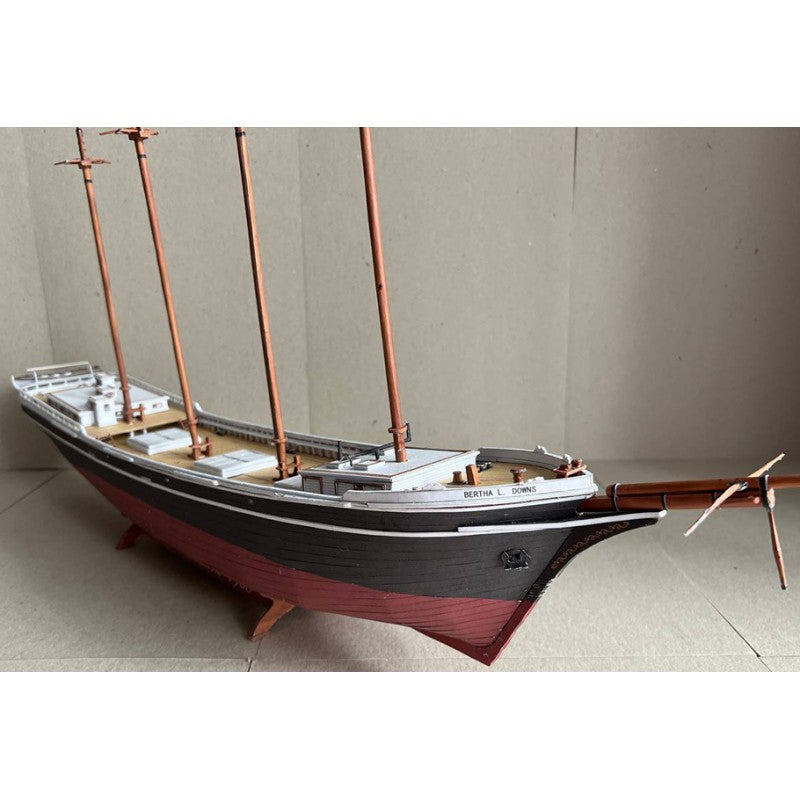 Photo of Bertha L. Downs schooner card model kit 1:100 by Orel Publishing