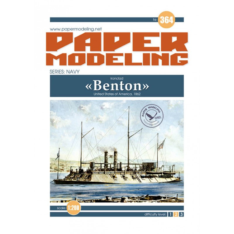 USS Benton 1:200 Card Model Kit – Orel 364 River Gunboat