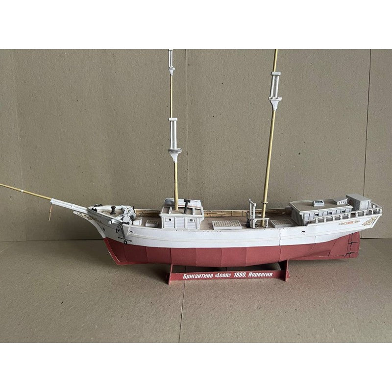 Photo of Leon Norwegian merchant brigantine 1880 card model kit 1:100 by Orel