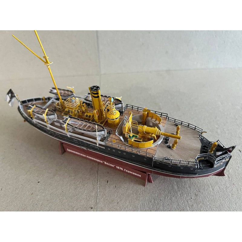 Photo of Wespe 1:200 scale German Navy gunboat card model kit by Orel Publishing