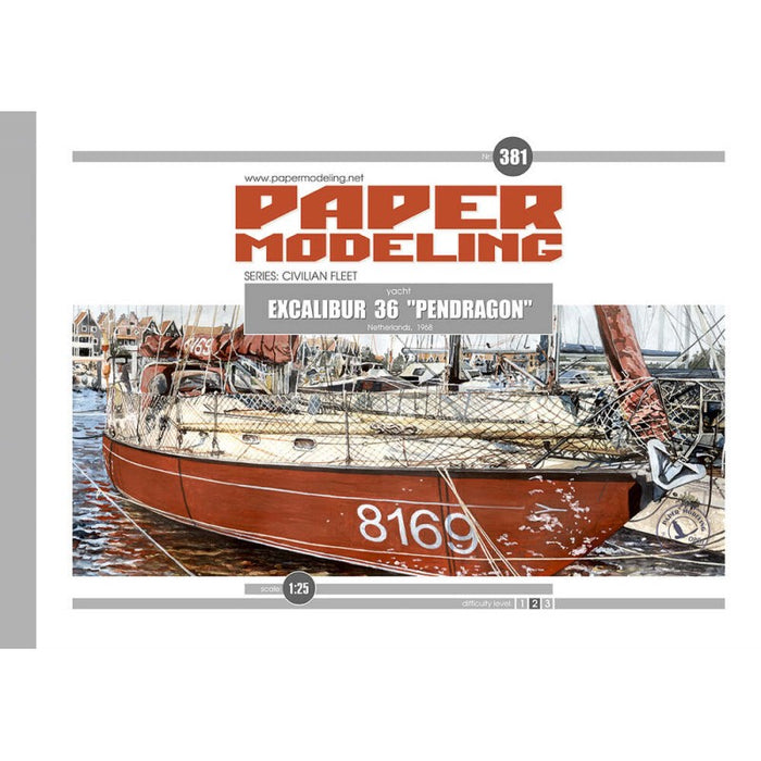 Photo of Orel Excalibur 36 cruise yacht 1:25 scale card model kit 381