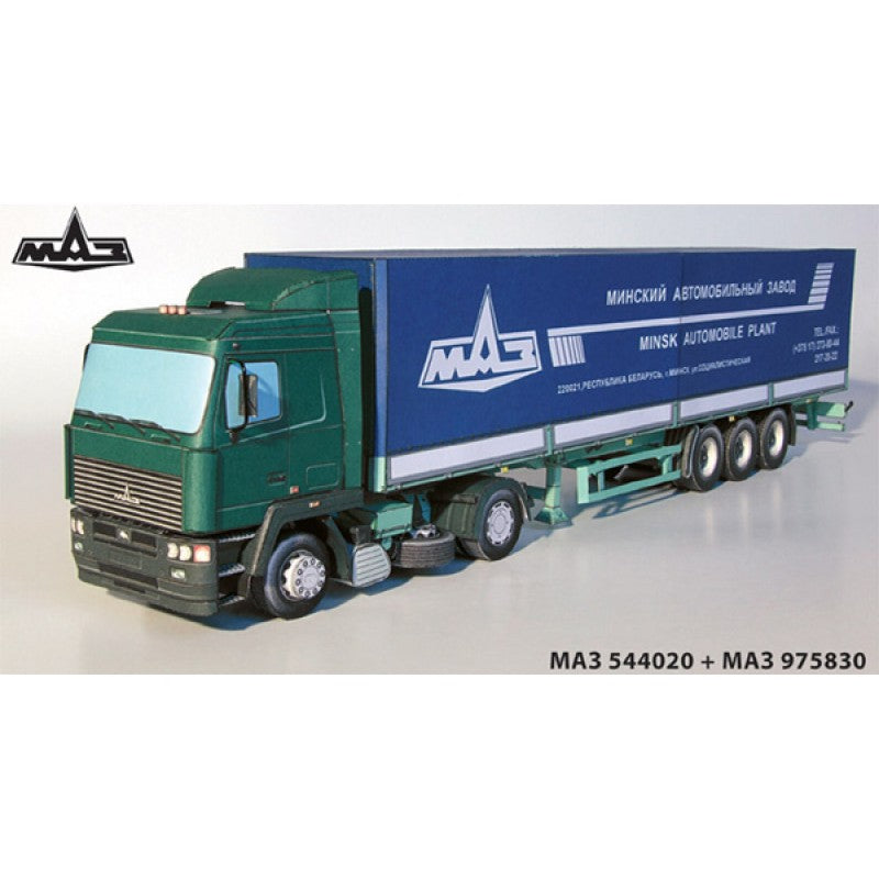 Photo of Orel 039 MAZ-544020 1:35 card model kit Belarusian tractor unit lorry