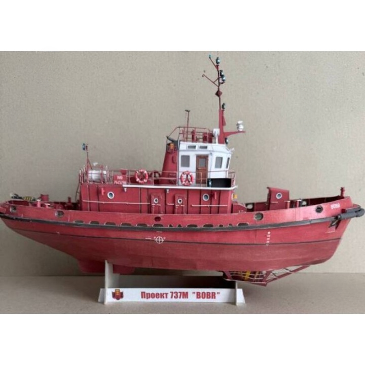 Photo of Orel 390 Tugboat Project 737M Bóbr 1:50 Polish harbour tug card model kit
