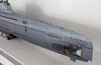 Photo of German U-Boat Type XXI U-2540 submarine model kit in 1/72 scale with 3D printed details and photo-etched parts