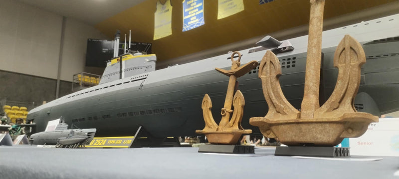 Photo of German U-Boat Type XXI U-2540 1/35 scale model submarine kit with RC conversion option and photo-etched details
