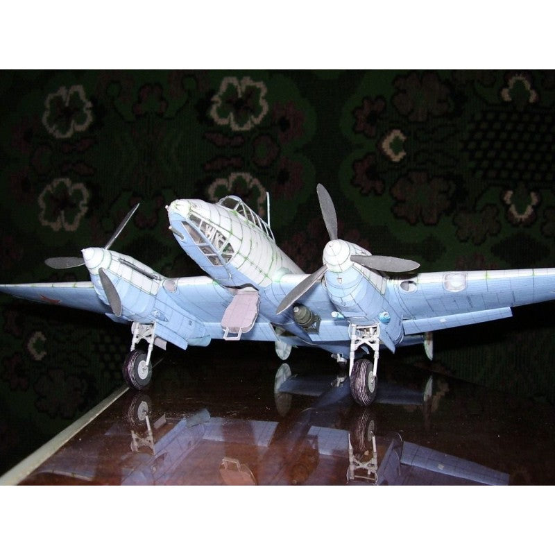 Photo of Pe-3 Heavy Fighter 1:33 Orel 004 paper model kit in winter camouflage
