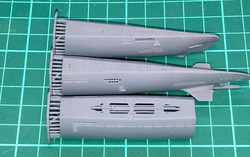 Photo of U-boot U-2540 resin model submarine kit in 1/700, 1/400, 1/350, and 1/200 scale with detailed hull and conning tower