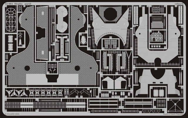 Photo of Eduard 53004 photo etched parts set for Tamiya Tirpitz 1/350 scale