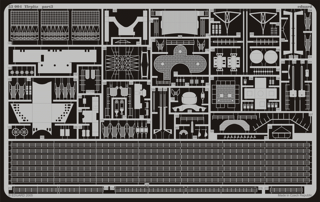 Photo of Eduard 53004 photo etched parts set for Tamiya Tirpitz 1/350 scale