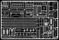 Photo of Eduard 53011 USS New Jersey 1/350 photo etched detail set for Tamiya model kit contents