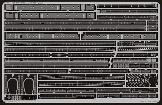 Photo of Eduard 53021 USS Missouri BB-63 photo-etched detail set for Tamiya 1:350 scale battleship model kit