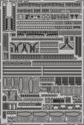 Photo of Eduard 53035 Bismarck photo-etched detail set for Revell 1:350 scale model kit