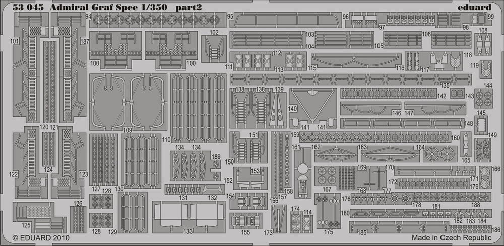 Photo of Eduard 53045 photo etched parts set for Admiral Graf Spee 1/350 Trumpeter