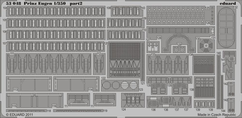 Photo of Eduard 53048 photo etched detail set for Prinz Eugen 1/350 Trumpeter model