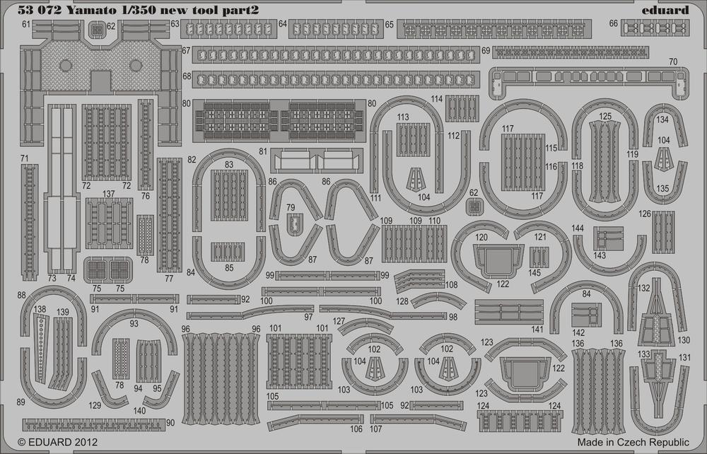 Photo of Eduard 53072 Yamato photo-etched detail set for Tamiya 1/350 scale battleship model