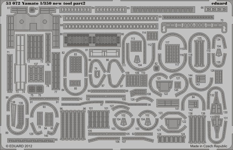 Photo of Eduard 53072 Yamato photo-etched detail set for Tamiya 1/350 scale battleship model