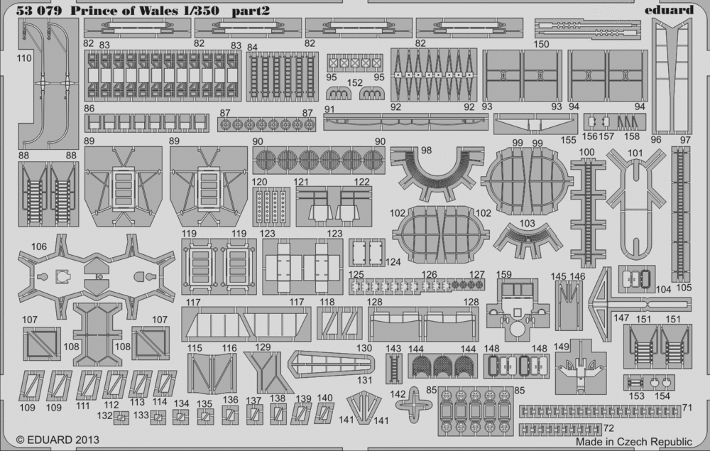 Photo of Eduard 53079 photo-etched detail set for HMS Prince of Wales 1/350 for Tamiya model