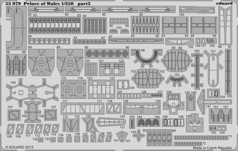 Photo of Eduard 53079 photo-etched detail set for HMS Prince of Wales 1/350 for Tamiya model