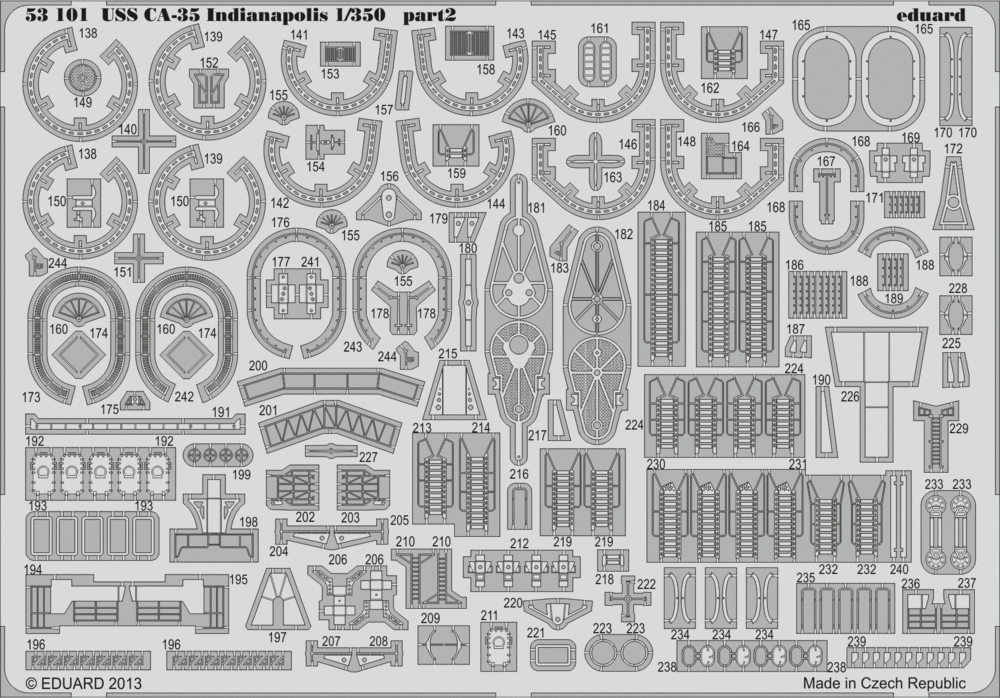 Photo of Eduard 53101 photo-etched detail set for USS Indianapolis CA-35 1/350