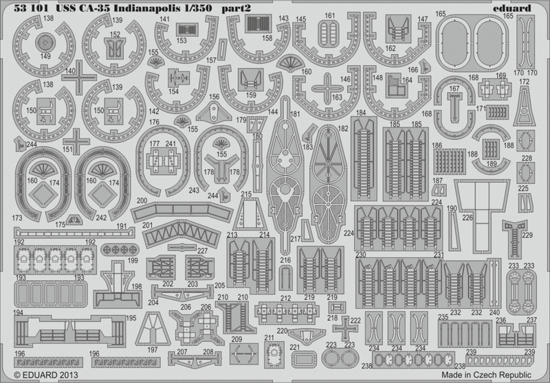Photo of Eduard 53101 photo-etched detail set for USS Indianapolis CA-35 1/350