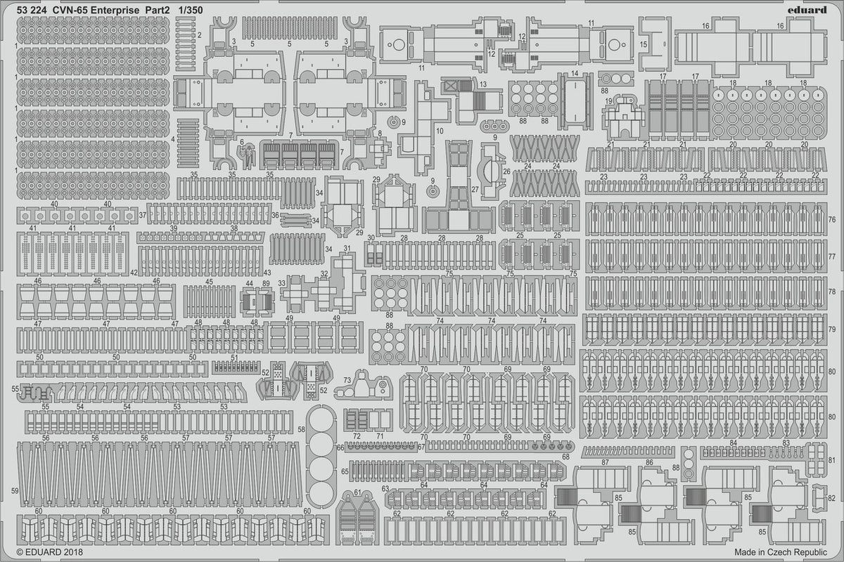 Photo of Eduard 1/350 CVN-65 USS Enterprise Part I Photo-Etch Detail Set (53223, 53224, 53227)