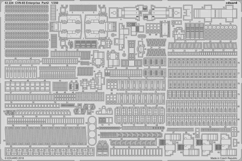 Photo of Eduard 1/350 CVN-65 USS Enterprise Part I Photo-Etch Detail Set (53223, 53224, 53227)