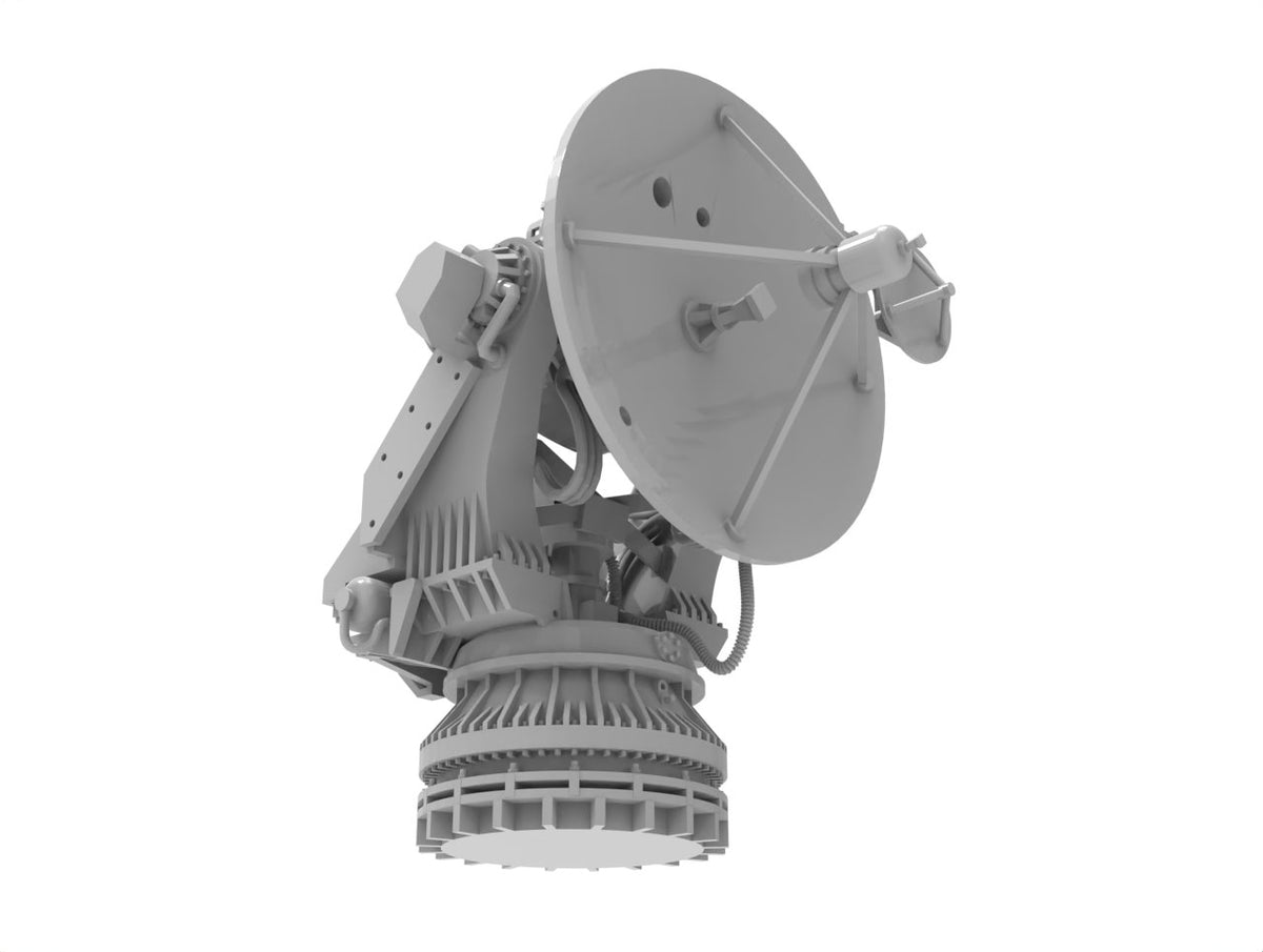 Photo of AN/SPG-60 Illumination Radar 1:700 scale resin model set by HS Model, showing detailed radar parts in 3D printed finish