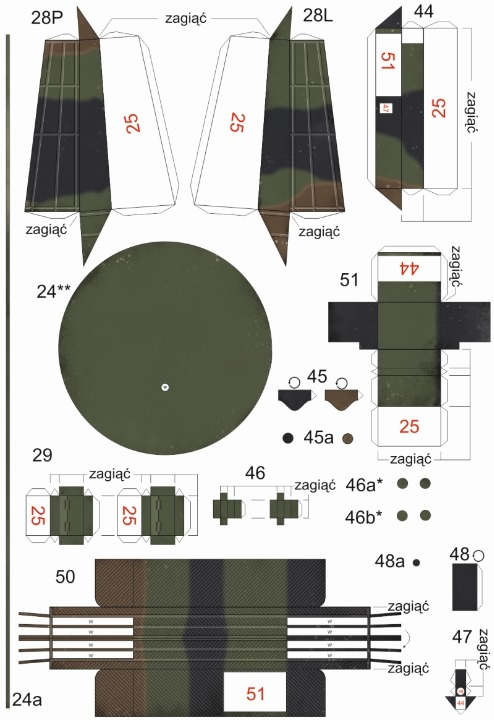 Photo of M1 Abrams 1:32 scale card model from WAK Publishing in Polish Army 1st Warsaw Armored Brigade colors