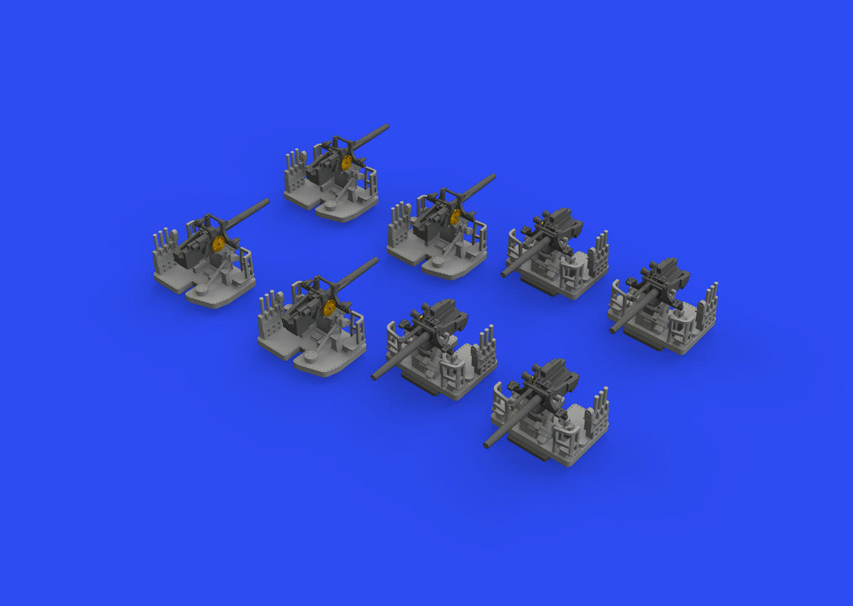 Photo of Eduard 653008 5 inch 25 caliber Mk.10 Brassin gun set 1/350 scale parts and packaging