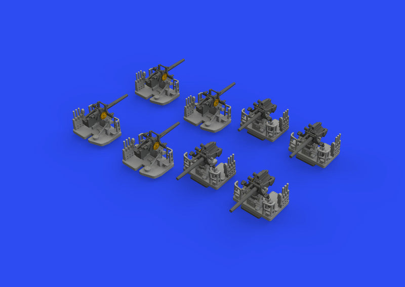 Photo of Eduard 653008 5 inch 25 caliber Mk.10 Brassin gun set 1/350 scale parts and packaging