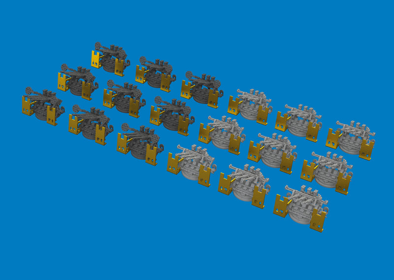Photo of Eduard 653021 IJN Type 96 25mm Triple AA Gun Set 1/350 with 3D printed parts and photo-etch