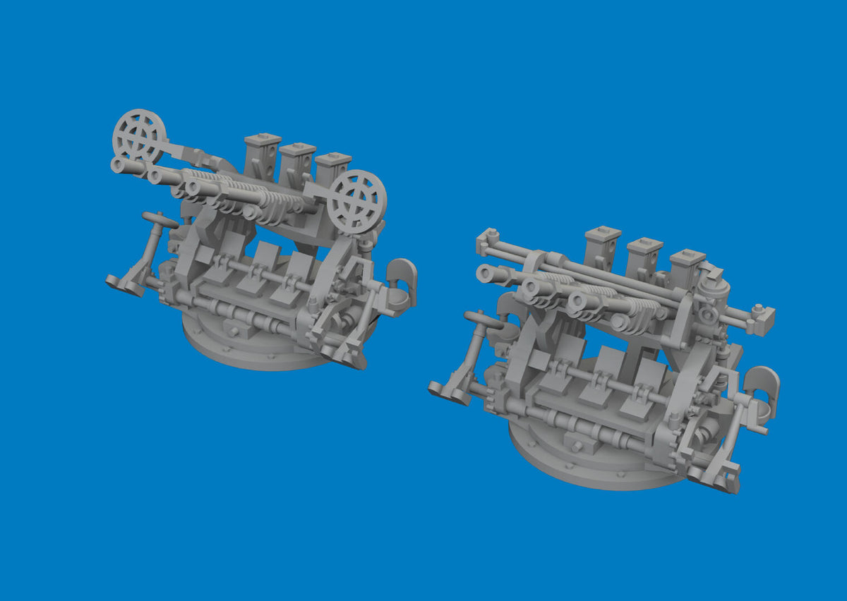 Photo of Eduard 653021 IJN Type 96 25mm Triple AA Gun Set 1/350 with 3D printed parts and photo-etch