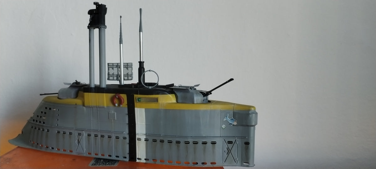 Photo of German U-Boat Type XXI U-2540 1/35 scale model submarine kit with RC conversion option and photo-etched details