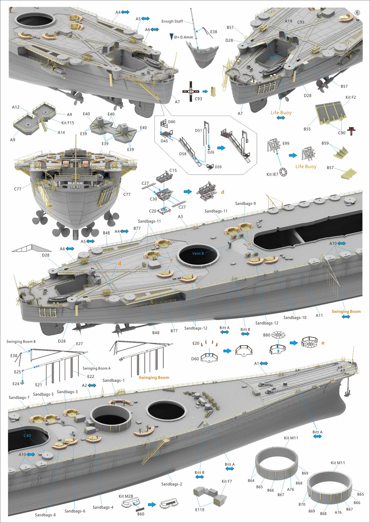 Photo of IJN Yamato Deluxe Edition 1:350 Very Fire model kit with detailed parts