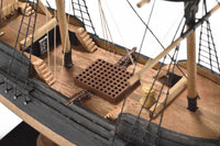 Photo of Amati First Step Pirate Ship 1:135 Scale Wooden Model Kit (A600.01) fully assembled.