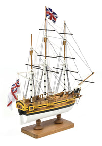 Photo of the Amati HMS Bounty First Step Model Kit in 1:135 scale, assembled wooden beginner ship model