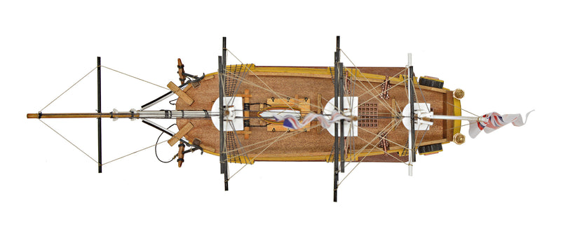 Photo of the Amati HMS Bounty First Step Model Kit in 1:135 scale, assembled wooden beginner ship model