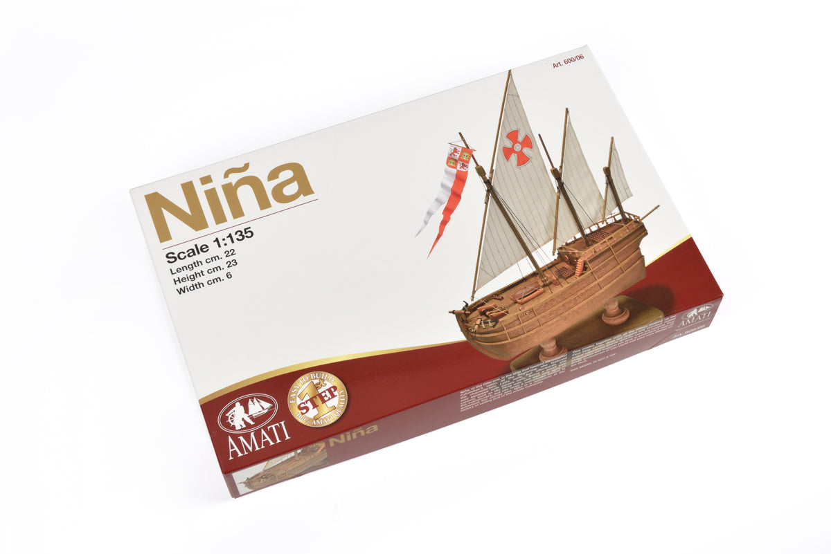 Photo of the Amati Nina Caravel First Step wooden model ship in 1:135 scale